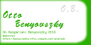 otto benyovszky business card